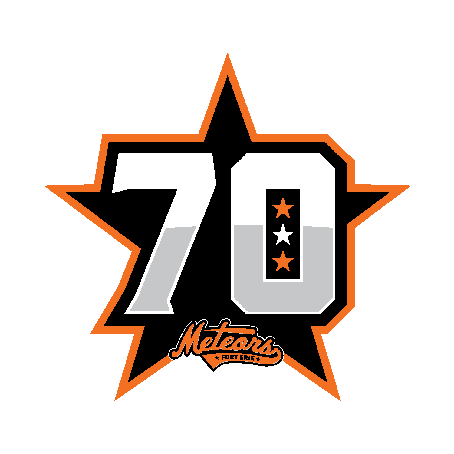Fort Erie Meteors 70th anniversary logo